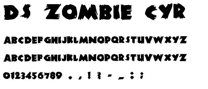 DS Zombie Cyr font